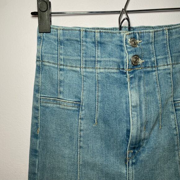 We The Free Jayde Flare Jeans Cropped Medium Wash High Rise Boho Women 25 Petite - Picture 4 of 13